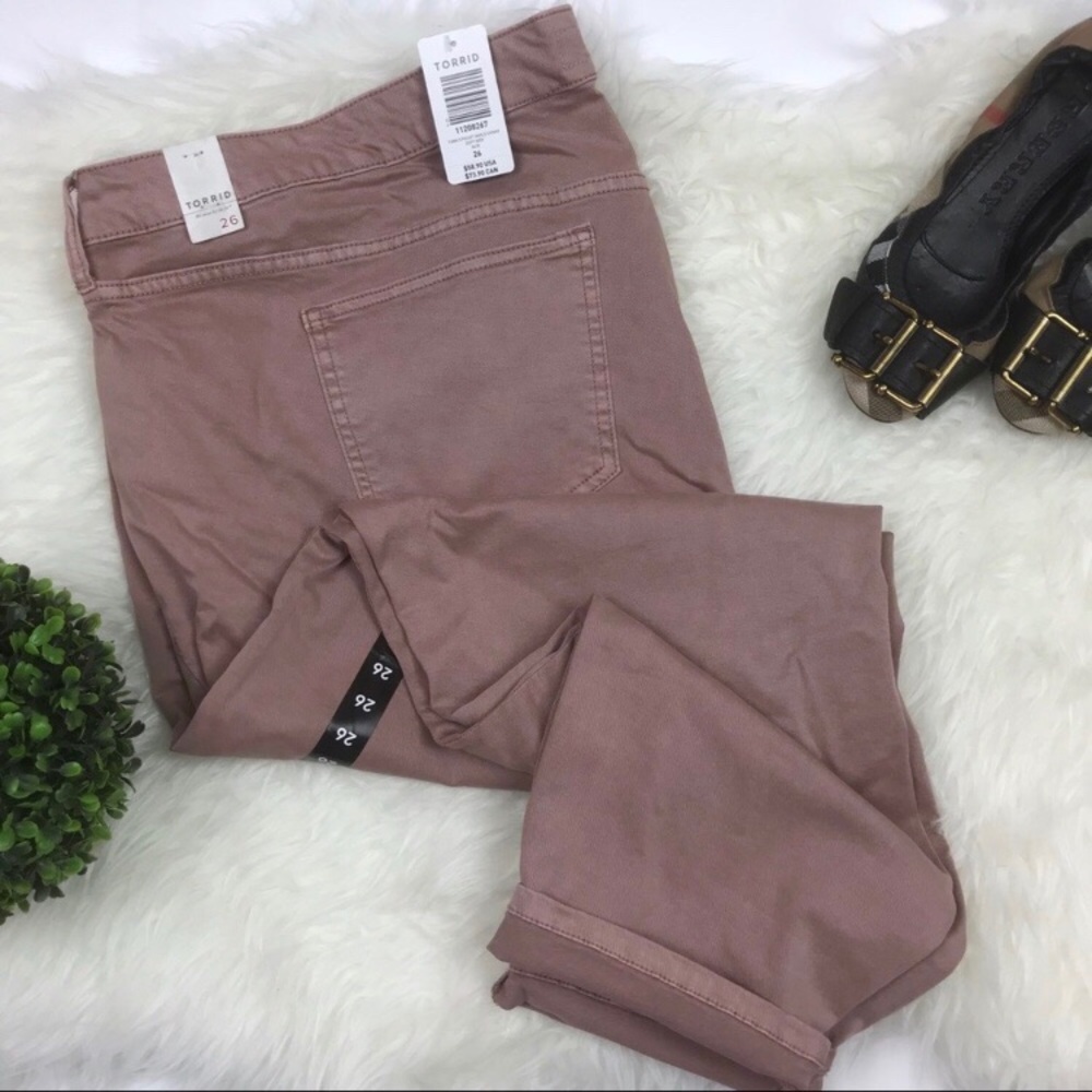 New Torrid Fawn Blush Color Ankle Skinny Jeans 26